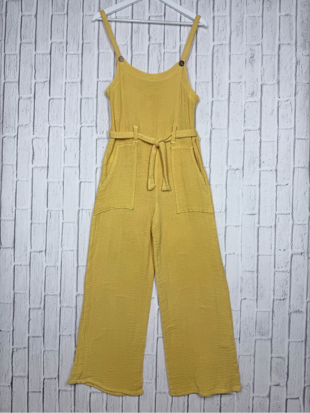 Jen's Pirate Booty Mustard Yellow Wide-Leg Belted Jumpsuit